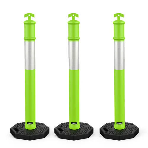 Miniatura 19 de BATTIFE Poste delineador de 45 pulgadas con base, conos de delineador de tráfico naranja con collar reflectante para práctica de conducción