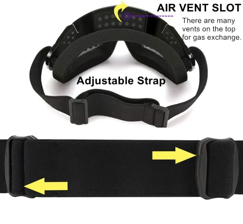 Miniatura 5 de LJDJ Gafas de esquí, paquete de 2 gafas de snowboard para nieve, antivaho y protección UV, visión amplia para hombres, mujeres y adultos