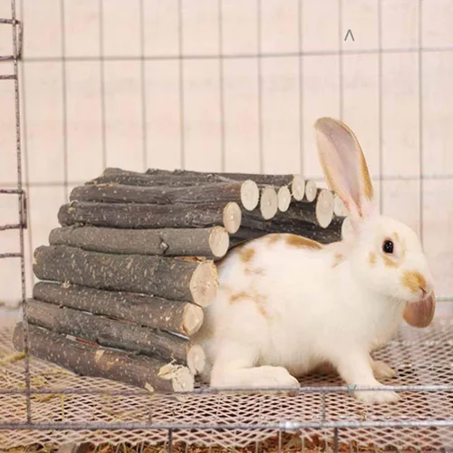 Miniatura 5 de Hamiledyi Escalera extra grande de conejo, juguete de madera para roedores de juguete para masticar y escalar, puente de chinchillas, túnel