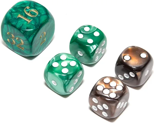 Miniatura 5 de Bello juegos Deluxe dados de imitación de mármol sets-black/, Azul, 5/8