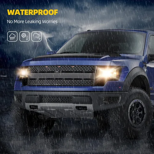 Miniatura 7 de DWVO Conjunto de faros delanteros compatible con Ford F150 F-150 2009 2010 2011 2012 2013 2014 DRL faro con tubo LED Switchback lente ahumada