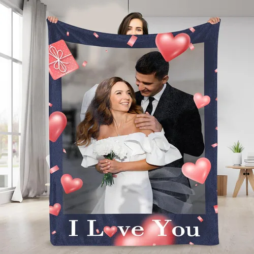 Miniatura 27 de Manta personalizada con imagen/foto – Manta de franela personalizada para mujeres y hombres – Manta personalizada para regalos de Navidad, San Solo