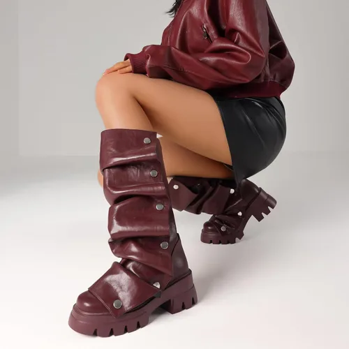 Miniatura 6 de VOMIRA - Botas holgadas para mujer con solapas plegables