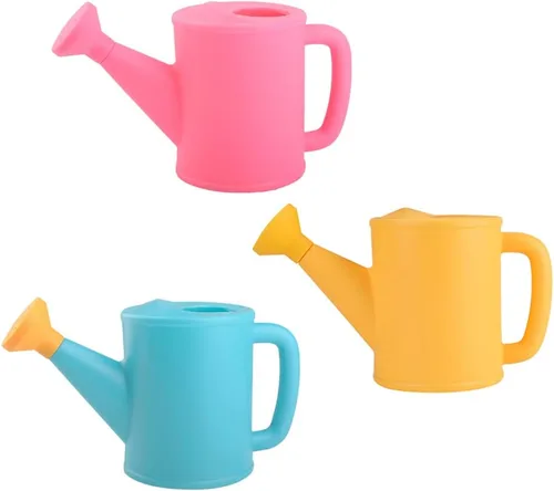 Regadera para plantas de interior, juego de 3 latas pequeñas de plástico para jardinería y playa, para plantas de jardín, flores, exteriores, 27.1
