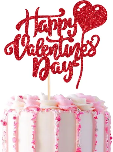 Miniatura 27 de Rsstarxi Paquete de 24 adornos para cupcakes para el día de San Valentín, con purpurina roja, dulce amor, para cupcakes, decoración de San Valentín