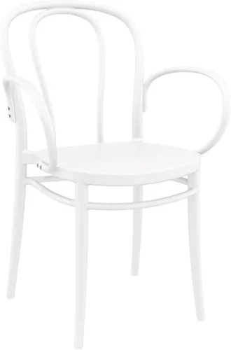 Miniatura 12 de Compamia Victor XL Silla de resina para exteriores, color negro (juego de 2)
