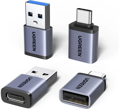 UGREEN Adaptador USB a USB C y adaptador USB C a USB, paquete de 4, adaptador USBC tipo C de 10 Gbps compatible con MacBook, iPhone 17/16/15, iPad,