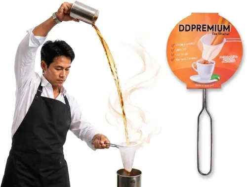 Miniatura 7 de Filtro de Té Estilo Tradicional Tailandés de Acero Inoxidable Tamaño 3 Pulgadas, Uso Amistoso y Duradero, Compatible con Todos los Tipos de Té