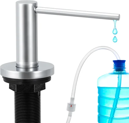 Miniatura 8 de Gappo Dispensador de jabón mejorado para fregadero de cocina, níquel cepillado, bomba de encimera de acero inoxidable, dispensador de jabón