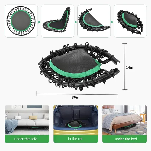 Miniatura 8 de 40"/48" Rebounder Trampoline for Adults with Bungee Cords, Exercise Rebounder for Adults Indoor/Outdoor Workout, Max Load 450/550 LBS