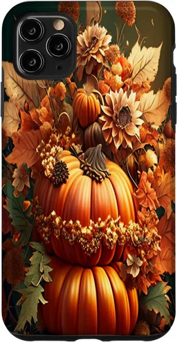 Miniatura 13 de Funda para iPhone 13 Pro Max con diseño de hojas otoñales y calabazas