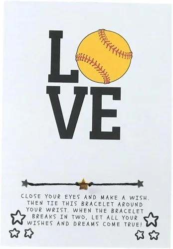 Miniatura 16 de Softball Wish Bracelet, Softball Gift, Team Gift, Softball Card, Graduation, Senior Year, Sports Team Party Favor Gift, Team Wish Gift