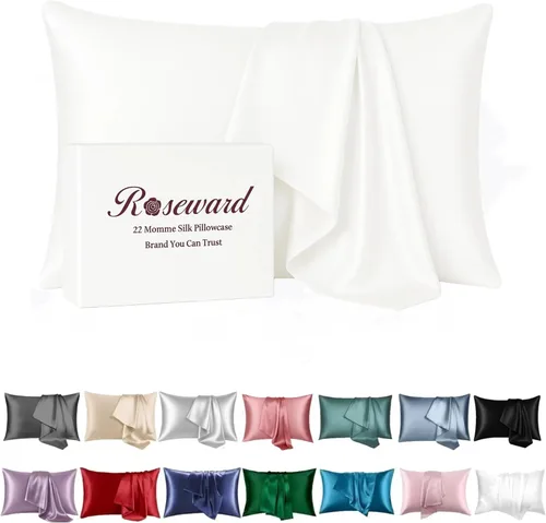 Miniatura 17 de Funda de almohada de seda morada para cabello y piel fabricada en EE. UU., fundas de almohada de seda pura de 22 mommes Queen con cremallera, grado