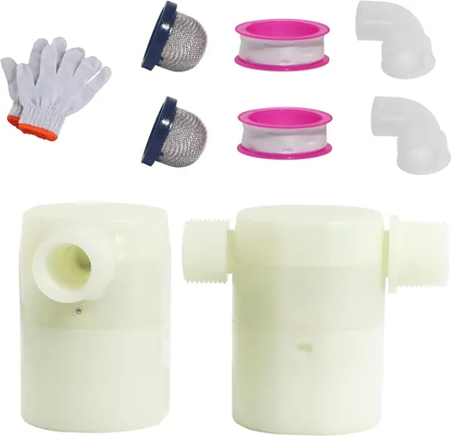 2 válvulas de flotador de agua, válvula de flotador de tanque de agua con control de nivel de agua (3/4 pulgadas, entrada lateral)