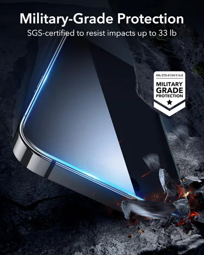 Miniatura 6 de ESR Paquete de 3 para iPhone 14 Pro Protector de Pantalla de Privacidad, Protector de Pantalla de Privacidad de Vidrio Templado Anti-espía