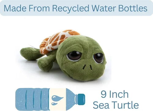 Miniatura 9 de The Petting Zoo Peluche de tortuga marina, regalos para niños, animales del océano de ojos brillantes, juguete de peluche de tortuga marina de 9