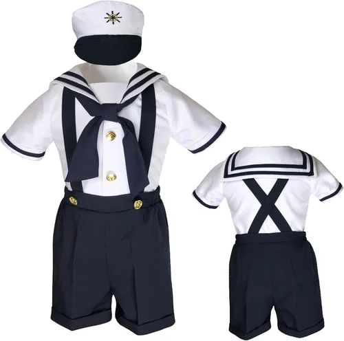 Unotux - Pantalones cortos marineros para niños pequeños y niños, tallas S, M, L, XL, 2T, 3T, 4T, 3T, 4T, de la marca