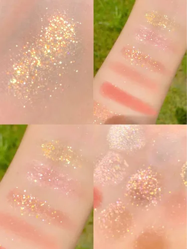 Miniatura 3 de Kayswang Paleta de sombra de ojos con purpurina de 9 colores, paleta de maquillaje mate de alto pigmento color crema paleta de textura en otoño e