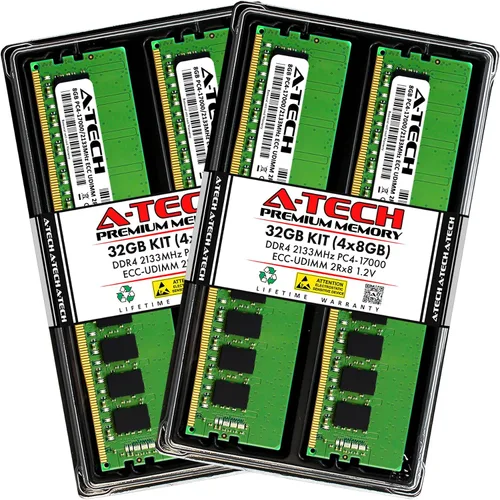A-Tech Kit de 32 GB (4 x 8 GB) RAM para Supermicro Super X11SAT-F, X11SCL-F, X11SSD-F, X11SSH-F, X11SSM-F, X11SSW-4TF, X11SSW-F | DDR4 2133MHz