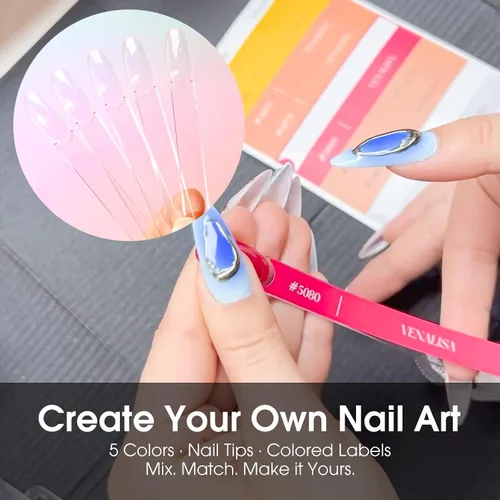 Miniatura 7 de VENALISA - Juego de esmaltes de uñas de gel blanco de 0.3 fl oz (0.3 fl oz) con kit de puntas de uñas, 5 unidades, blanco, azul, rosa bebé, rojo