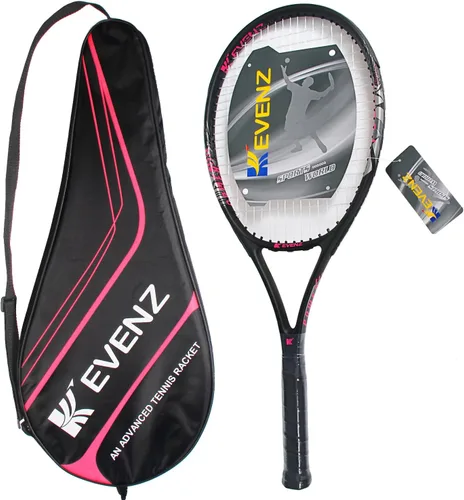 Miniatura 3 de KEVENZ Raqueta de tenis para adultos, raqueta de tenis de fibra de carbono con bolsa de transporte, peso ligero y resistente a los golpes