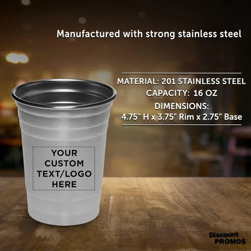 Miniatura 4 de Vasos de cerveza de acero inoxidable personalizados de 16 onzas, juego de 10/50/100, paquete personalizado a granel, perfecto para fiestas