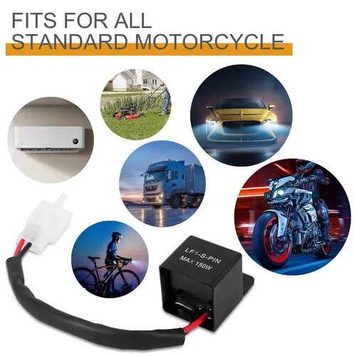 Miniatura 6 de ASOOLL Relé de intermitente LED electrónico de 2 pines Relé intermitente de señal de giro Fit motocicleta bombillas intermitentes flash rápido