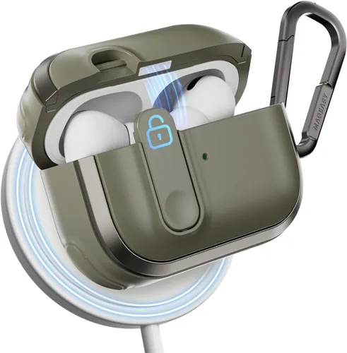 Miniatura 30 de MAGEASY Odyssey - Funda para AirPods Pro 2, funda resistente para AirPods Pro con bloqueo seguro, clip de mosquetón para protección a prueba
