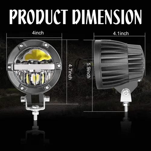 Miniatura 2 de Luces LED de luz de haz alto y bajo, barra de luz redonda todoterreno, 2 unidades, 120 W, cubo de luz LED, luces superbrillantes para camión, ATV