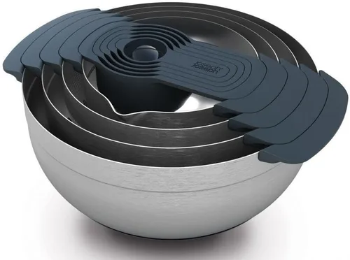Miniatura 11 de Joseph Joseph Nest 9 Plus - Juego compacto de preparación de alimentos de 9 piezas con tazones para mezclar, tazas medidoras, tamiz y colador