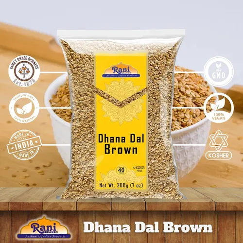 Miniatura 5 de Rani Dhana Dal (semillas de cilantro tostado) marrón, 7 onzas (200 gm) ~ Todo natural Vegano Sin colores Apto para gluten Sin OMG Origen