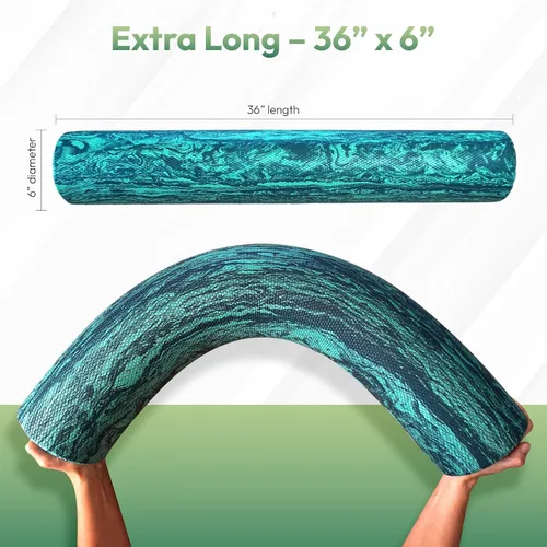 Miniatura 2 de Rodillo de espuma de densidad suave de 36 x 6 pulgadas, rodillo de terapia física de baja densidad para ejercicio, pilates, yoga, masaje suave