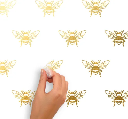 Miniatura 4 de RoomMates RMK4957SCS Gold Bee - Calcomanías de pared para despegar y pegar