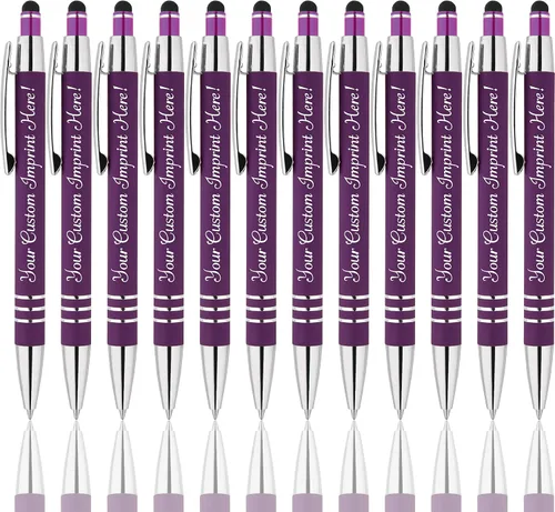 Miniatura 7 de Bolígrafos personalizados: el bolígrafo Hottie de goma suave al tacto con punta de lápiz óptico es un elegante bolígrafo de metal premium, tinta