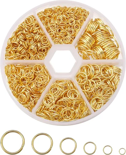 Miniatura 7 de 1600 piezas de anillos abiertos de plata para hacer joyas, juego de anillos de plata bañada en plata para joyería