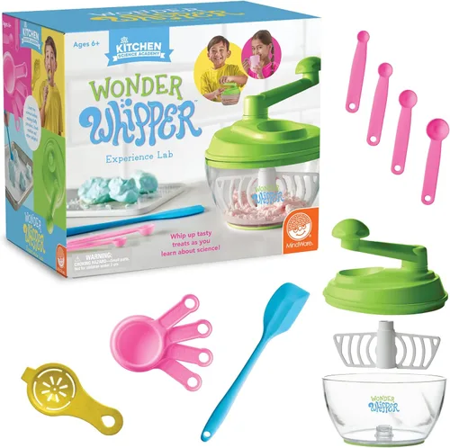 MindWare Kitchen Science Academy Wonder Whipper - Juego de cocina divertido y educativo para niños de 6 años en adelante, mezclador de manivela y