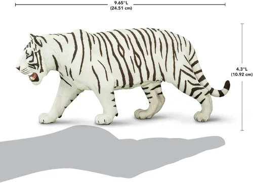Miniatura 3 de Safari Ltd. Figura de tigre siberiano blanco, figura detallada de plástico de 10 pulgadas, divertido juguete educativo para niños, niñas y niños a
