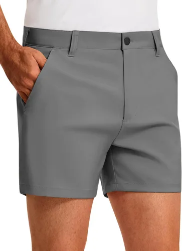 Miniatura 8 de PULI Pantalones cortos de golf para hombre, entrepierna de 5 pulgadas, ajuste relajado, elástico, ligero, casual, viajes, secado rápido, pantalones