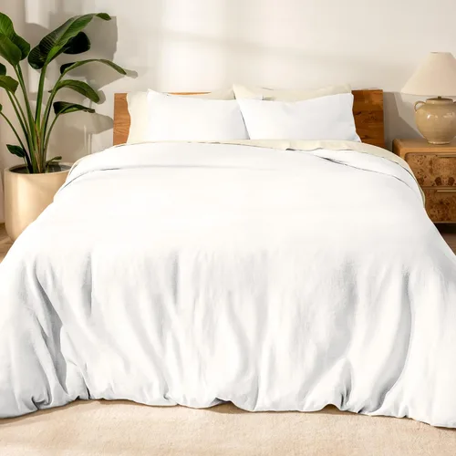 Miniatura 11 de Bare Home Funda nórdica tamaño Queen - 100% lino europeo - transpirable y duradera - Funda nórdica con fundas de almohada