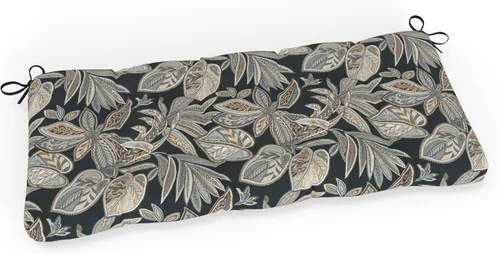 Miniatura 10 de Pillow Perfect Cojín para banco/columpio con diseño capitoné para exteriores/interiores, 56 x 18 pulgadas, azul