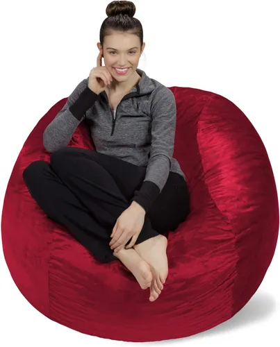 Miniatura 32 de Sofa Sack Funda para silla puff solamente, sin relleno, cómoda funda de repuesto para silla redonda, 5 pies, color carbón Carbón - Solo funda