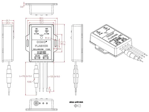 Miniatura 4 de Módulo Intermitente Parpadeante de 3 Amperios AC 100-240V OONO