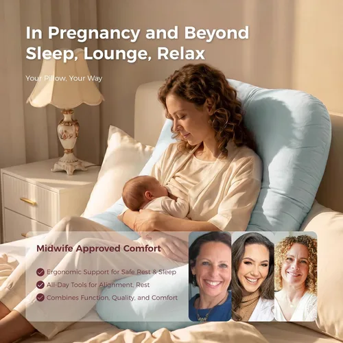 Miniatura 7 de Momcozy Pregnancy Pillows for Sleeping, U Shaped Full Body Maternity Pillow with Removable Cover - Support for Back, Legs, Belly, HIPS for Pregnant