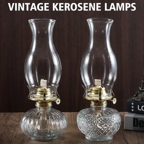 Miniatura 7 de Lámpara de aceite para chimenea, base de 3 pulgadas, 8.5 pulgadas de altura, pantalla de lámpara de queroseno, lámpara de repuesto de vidrio