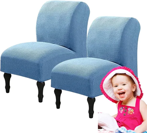 Miniatura 41 de Fundas elásticas para silla sin brazos, extraíbles y lavables, de elastano jacquard sin reposabrazos, protector de muebles para sala de estar, Verde