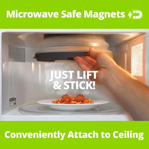 Miniatura 5 de Tapa magnética para microondas Hover Cover con agarre magnético de alta potencia, el agarre magnético más fuerte, tapa de alimentos plegable de 12