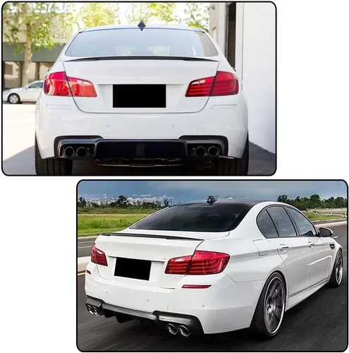 Miniatura 2 de Alerón trasero para BMW Serie 5 F10 528i 530i 535i 550i M Sport Sedan 2011-2017 sin pintar negro mate PU tapa trasera de arranque Highkick Spoiler