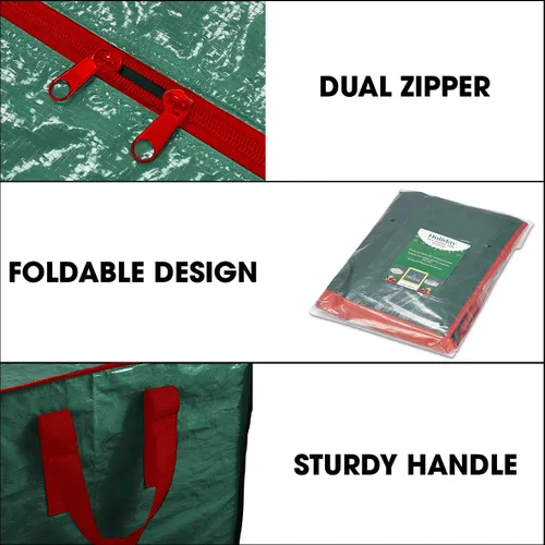Miniatura 3 de ProPik Bolsa de almacenamiento para árbol de Navidad Se adapta a árboles desmontados de hasta 7.5 pies Estuche de almacenamiento de árbol Verde