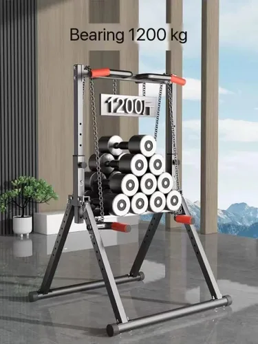 Miniatura 3 de Barra horizontal plegable multifuncional interior hogar hogar tubo de acero telescópico pull-up dispositivo