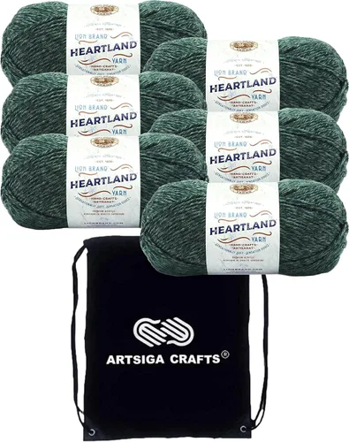 Miniatura 36 de Lion Brand Heartland Capitol Reef 136-140 (3 cadejos - mismo lote de tinte) Hilo estambre medio #4 acrílico para crochet y tejer con bolsa